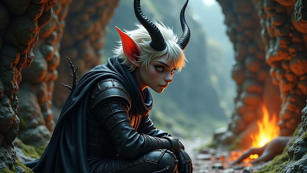 Armored Devil in Gothic Ruins, Anime Style