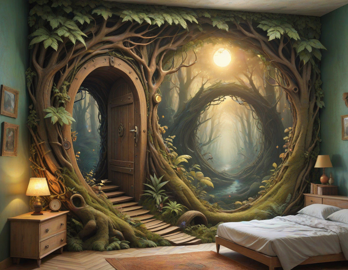 Surreal Forest Portal in Earthy Hues