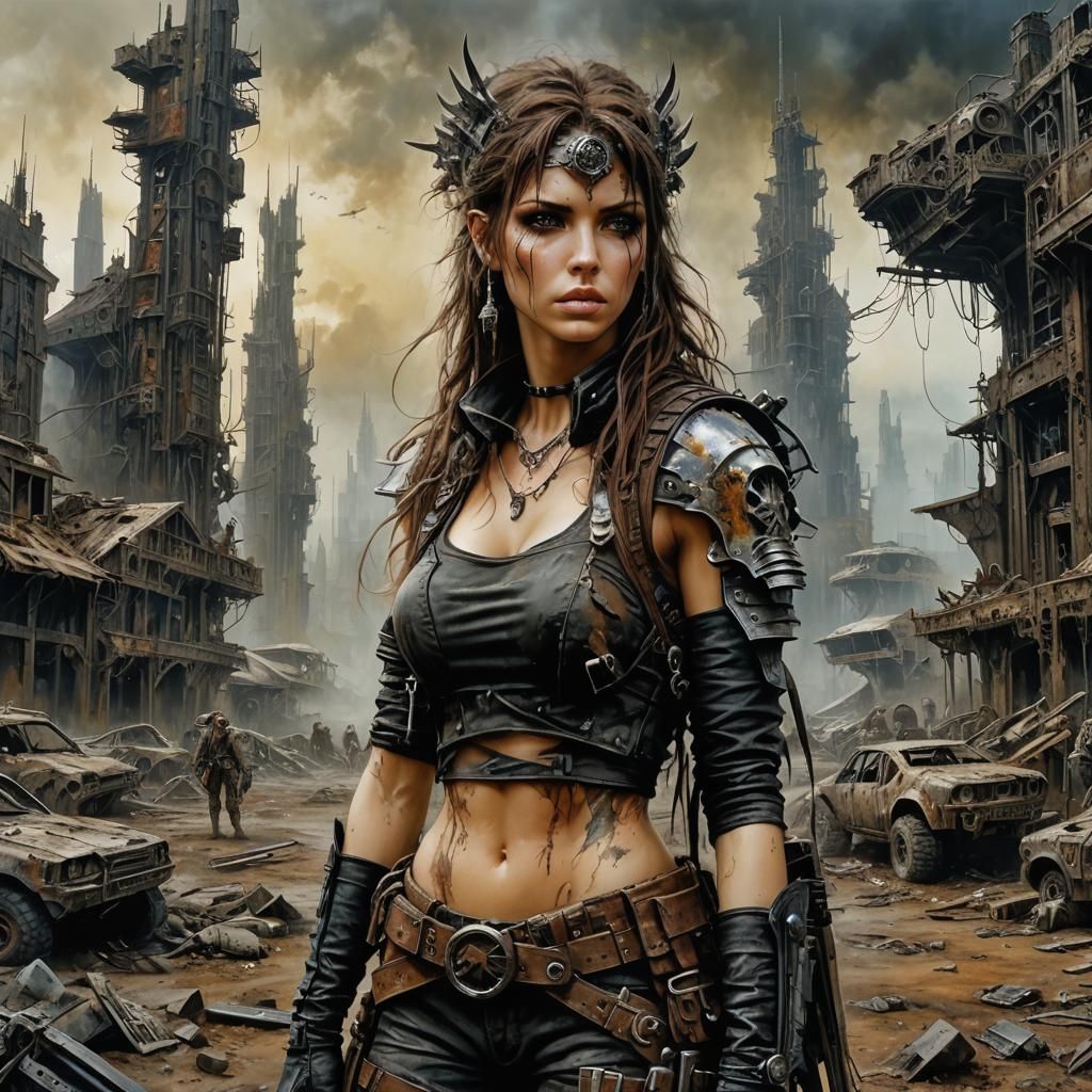 Post-Apocalyptic Acrylic Painting in Hyper Detail