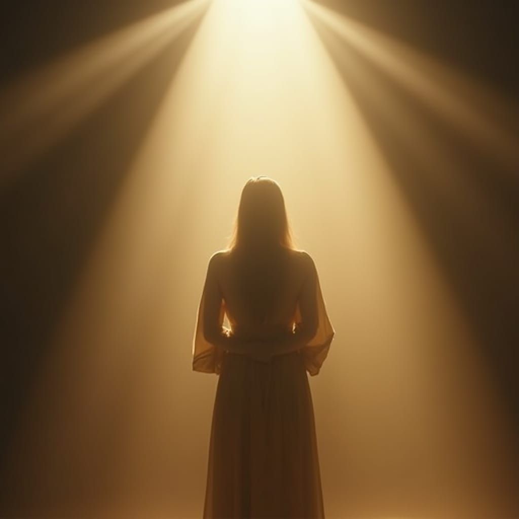 Spiritual Serenity: Cross of Light in Golden Glow