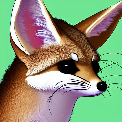 Cute Fennec Fox in Digital Art Style