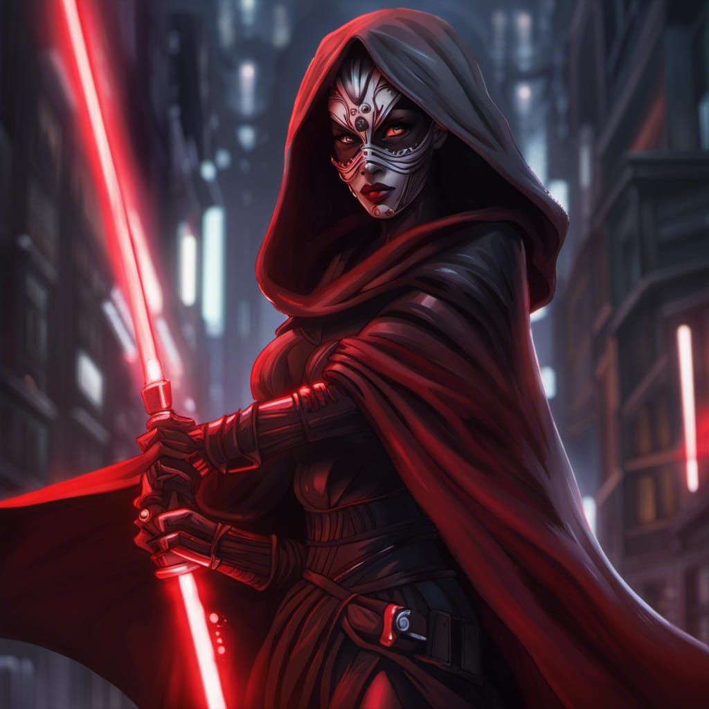 Epic Female Sith Warrior in Anime Style