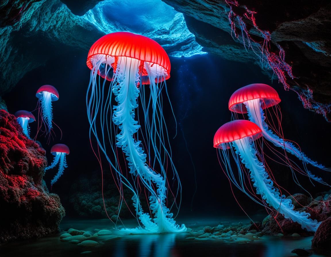 Bioluminescent Jellyfish Cave: Nature Wildlife Photography