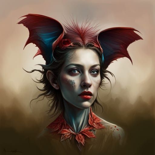 Scary Vampire Squirrel in Gothic Horror Style