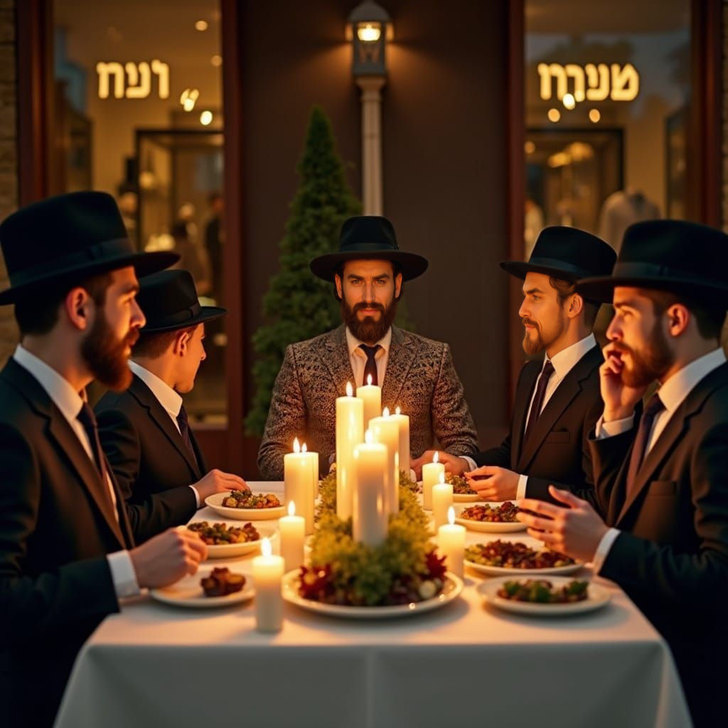 Young Hasidic Groom Embracing Modernity with Dignified Joy