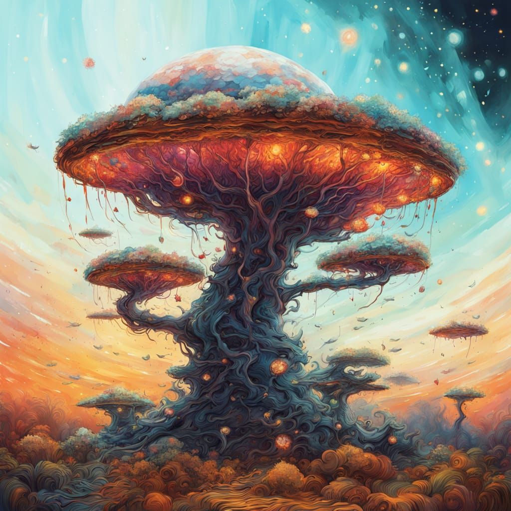 Whimsical Galaxy Metropolis in Ethereal Space