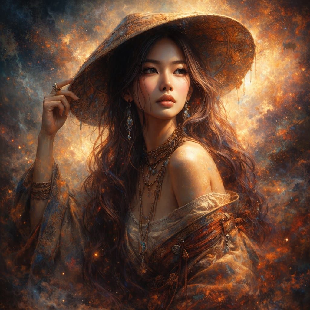 Elegant Head and Shoulders Portrait in Dynamic Lighting