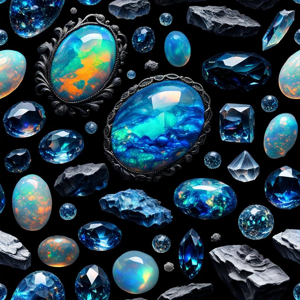 Opulent Opals: Shimmering Brilliance in Digital Art