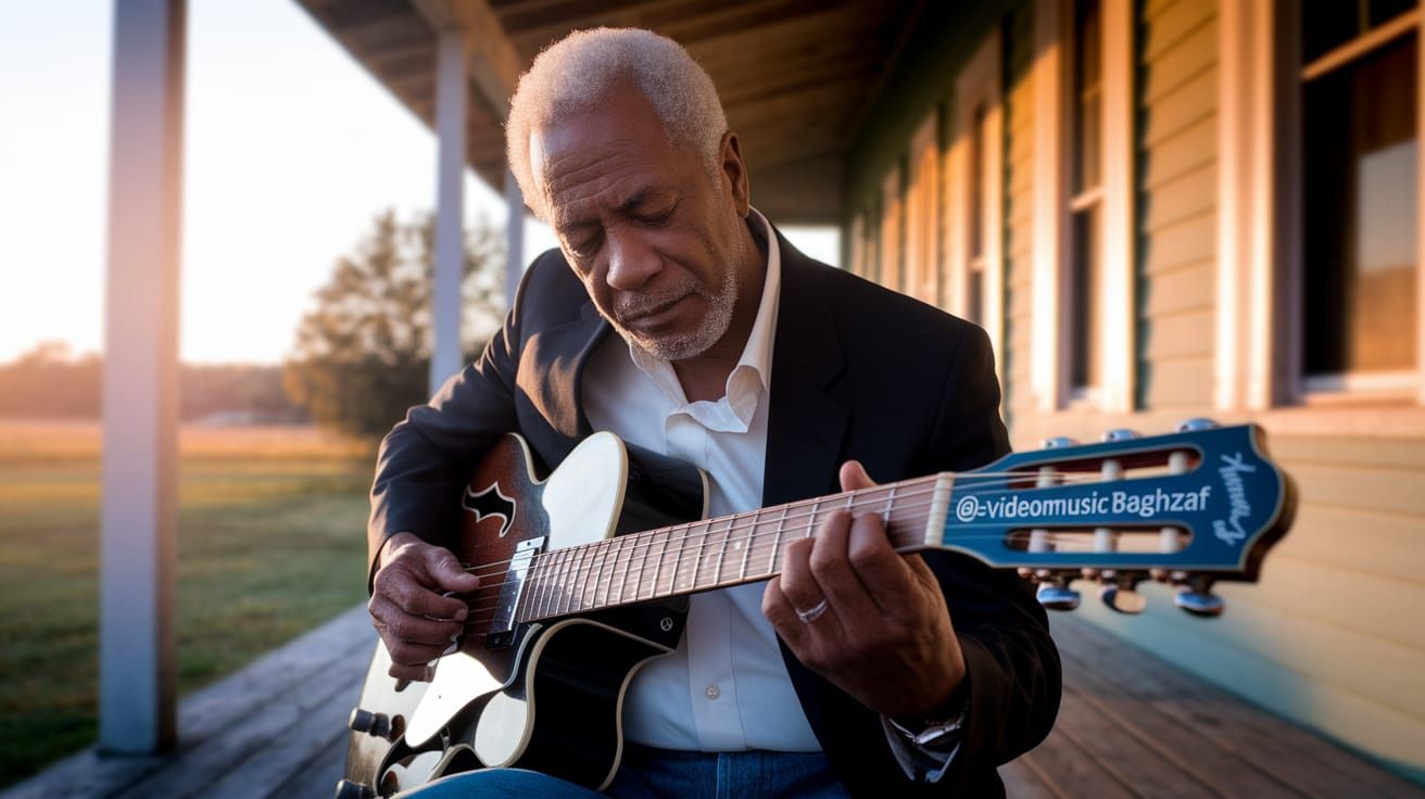 Soulful Blues Guitarist in Golden Light