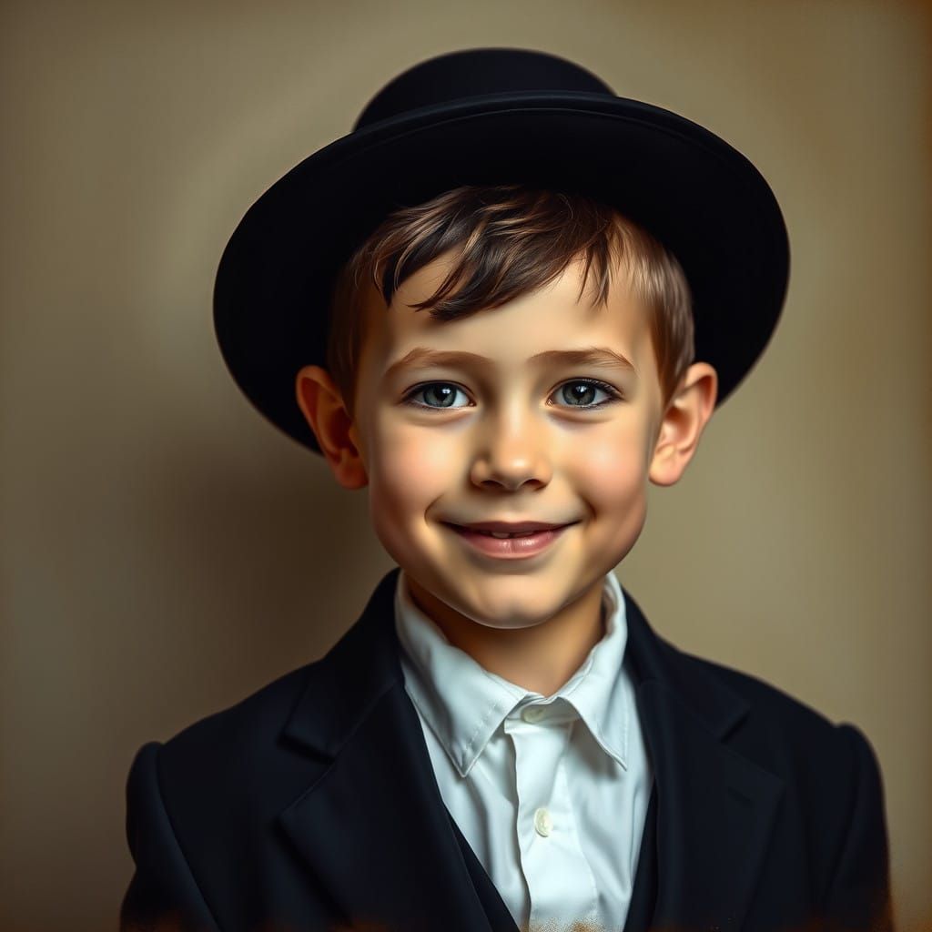 Traditional Hasidic Youth in Warm Portrait Lighting