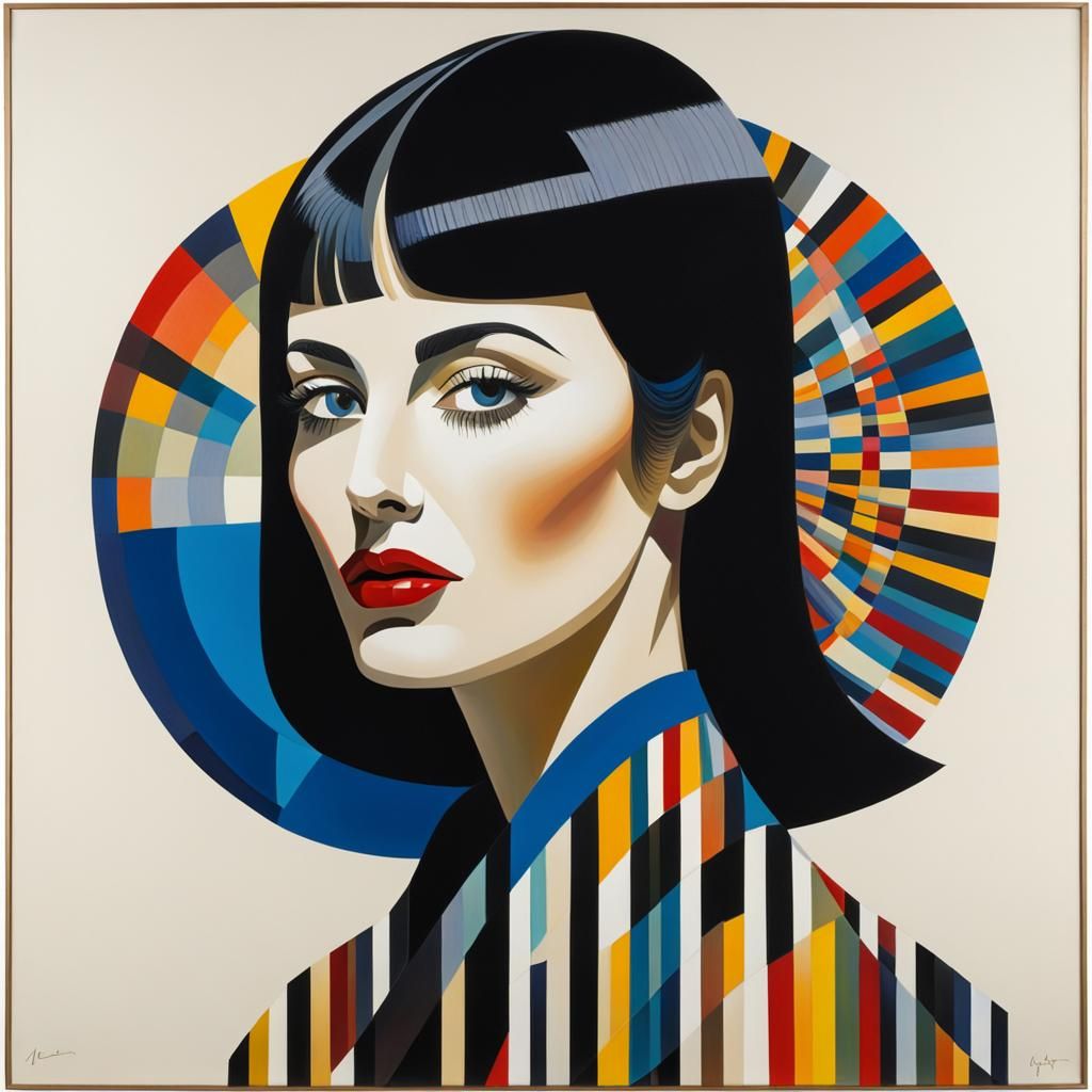 Woman's Portrait in Style of Visual Art