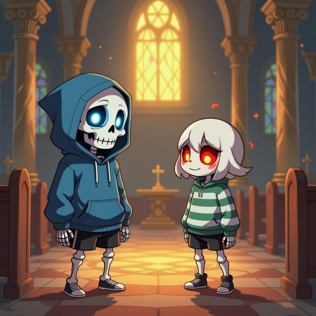 Sans vs Frisk in Undertale's Judgment Hall