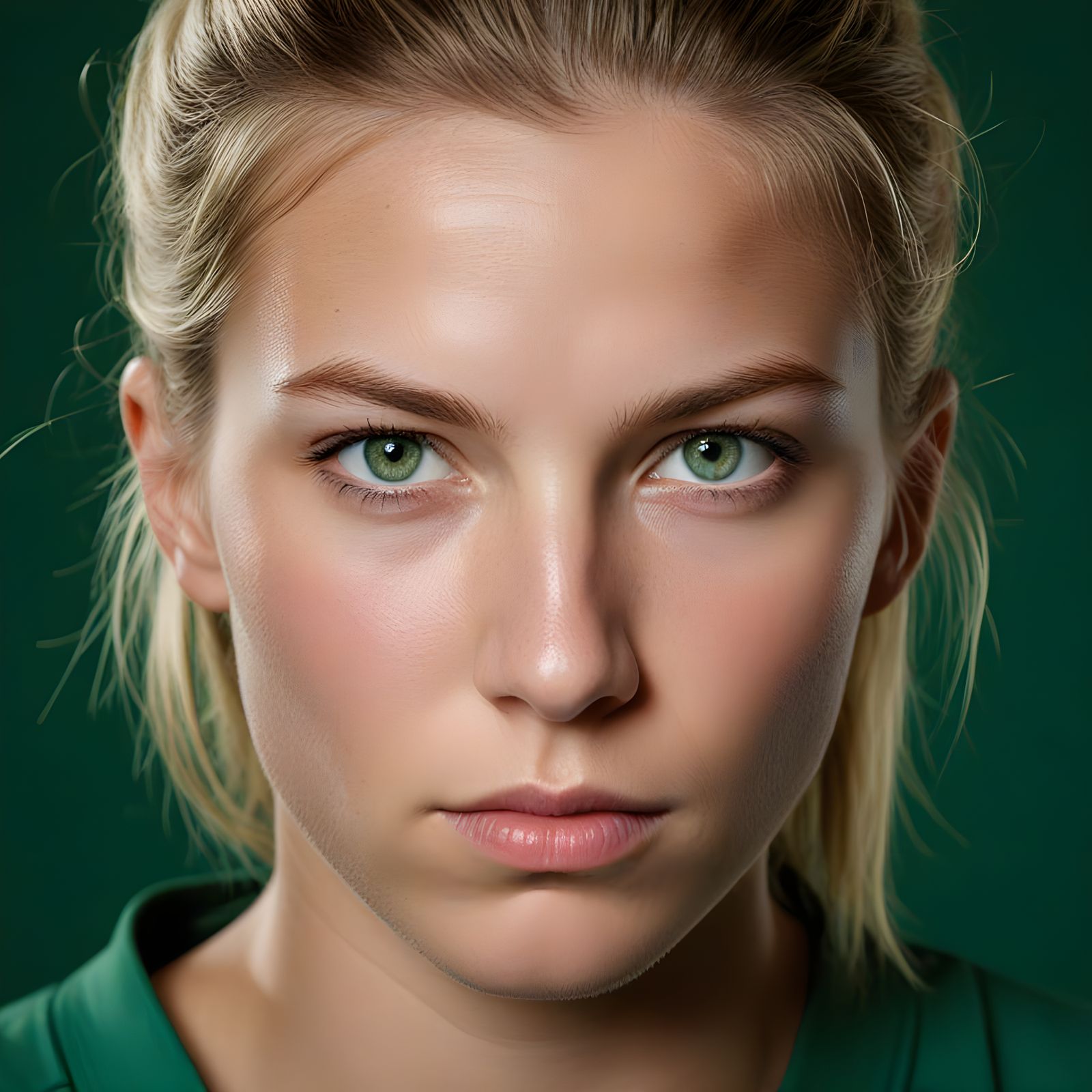 Serious Blonde Volleyball Player Portrait
