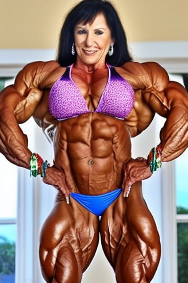 Muscular Bodybuilder Grandma with Ripped Physique