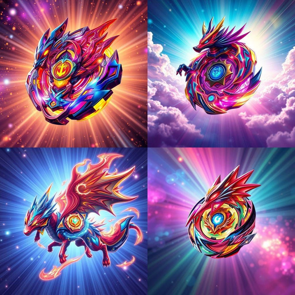 Cyberpunk Warrior Beyblade in Vibrant Astral Colors