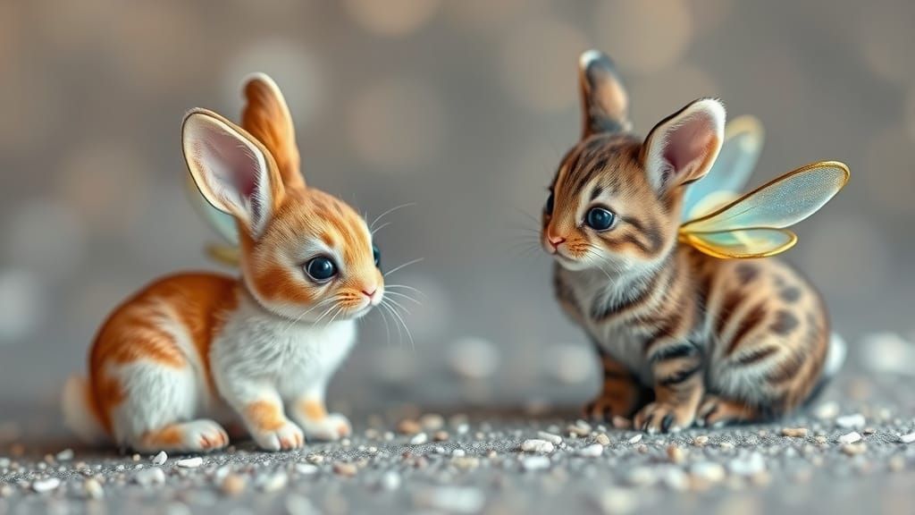 Whimsical Creatures with Fairy Wings