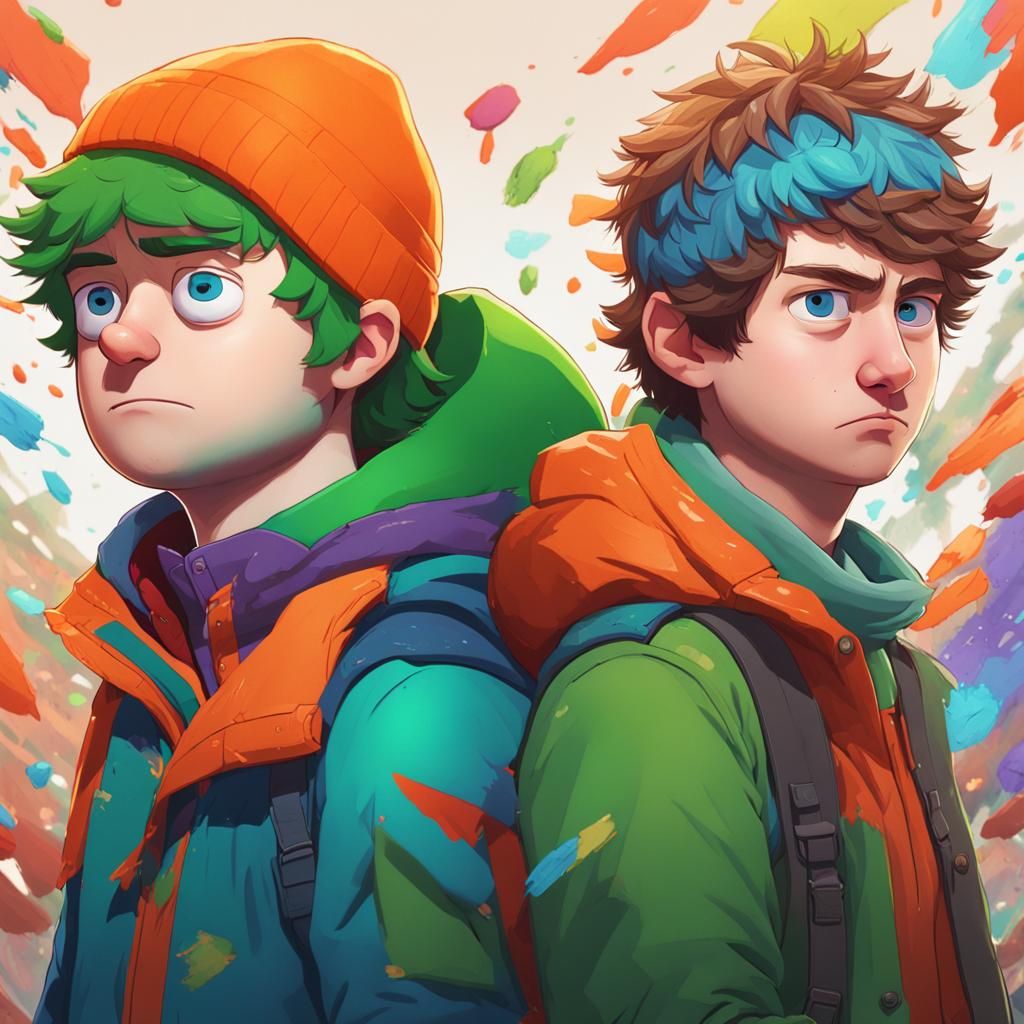 South Park Duo: Dynamic Portrait Art