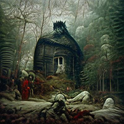 Haunted Cottage in Forest: A Gothic Horror
