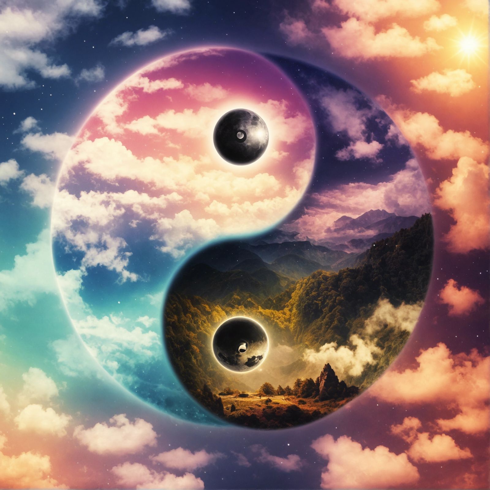 Yin Yang of Opposites in Pastel Fantasy