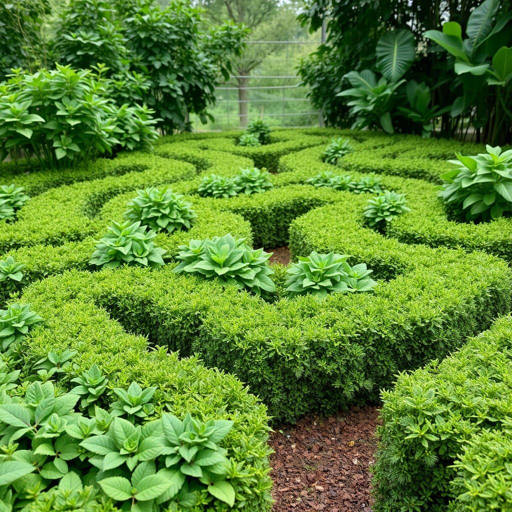 Intricate Plant Maze: A Green Labyrinth