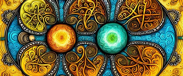 Fractal Celtic Taurus Horoscope in Yellow