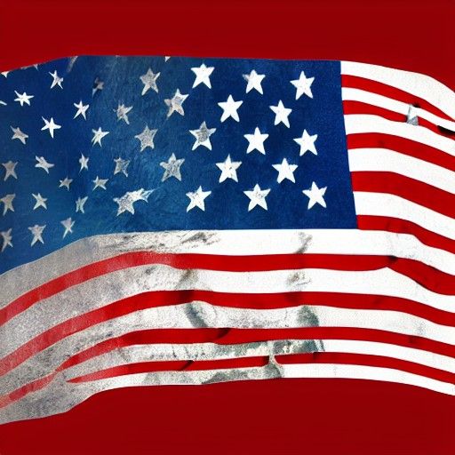 Detailed Matte Painting of an American Flag