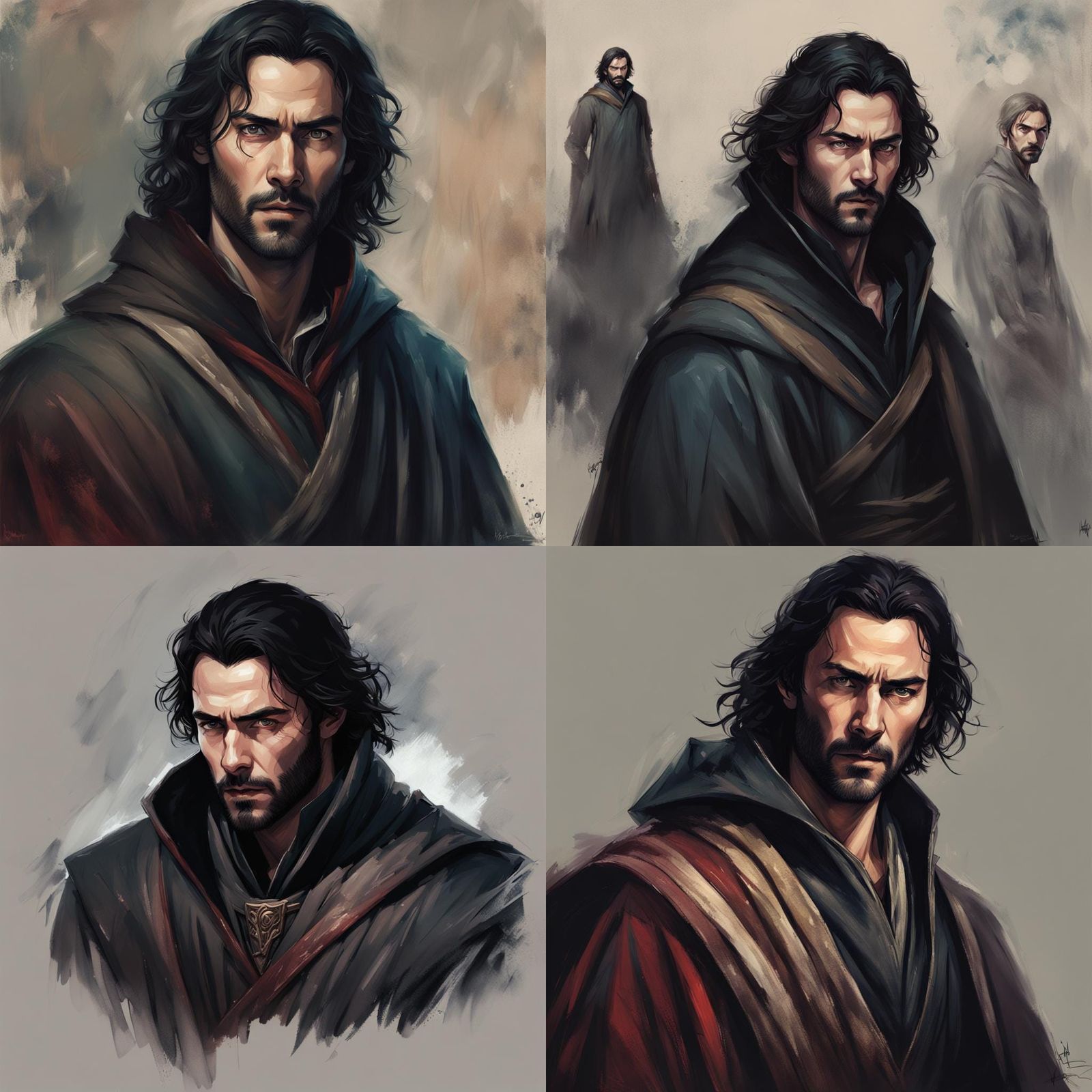 Young Man in Medieval Robes: Hyperdetailed Portrait