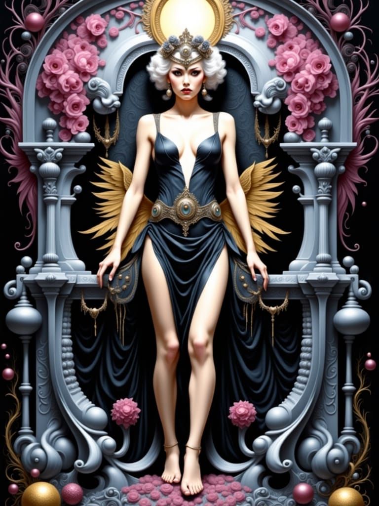 Surreal Landscape of Transformation in Fornasetti Style