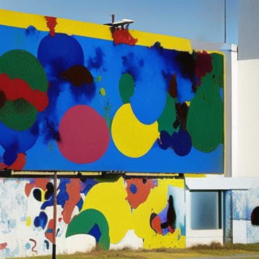 Abstract Billboard Deconstruction Inspired by Nolde and Miro