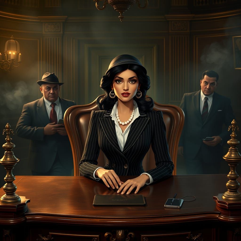 Glamorous Mafia Princess in Art Deco Style