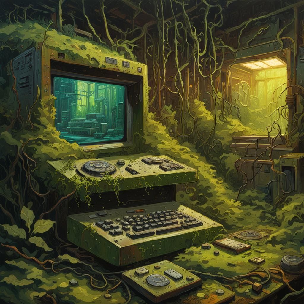 Circuit Boards Reclaimed: Oil Painting in Abandoned Lab