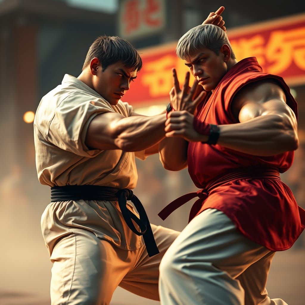 Karate Ken Fight against Ryu.
