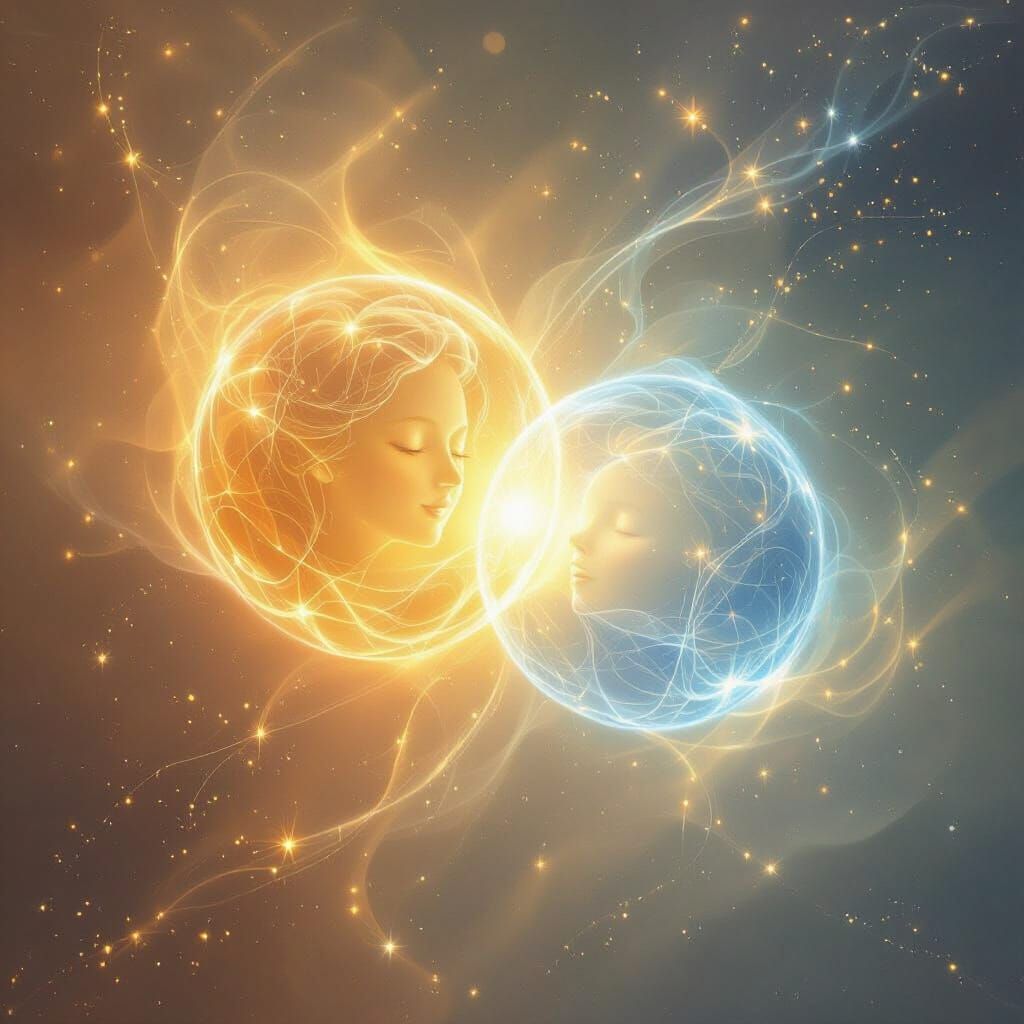 Ethereal Soul Connection in Cosmic Nebula