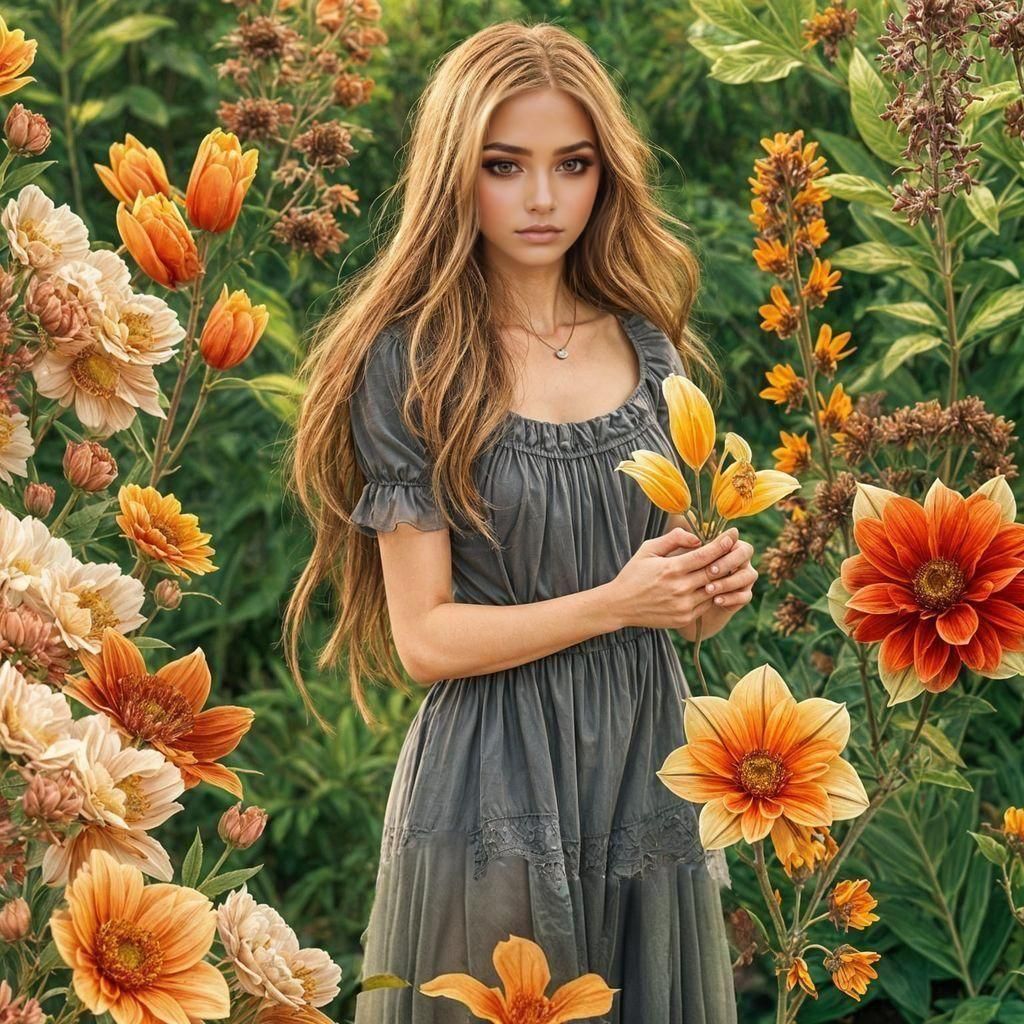 Figure in Long Grey Dress