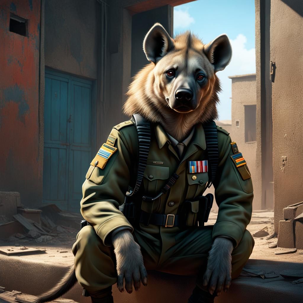 Melancholy Hyena Soldier Portrait in Unreal Engine 5