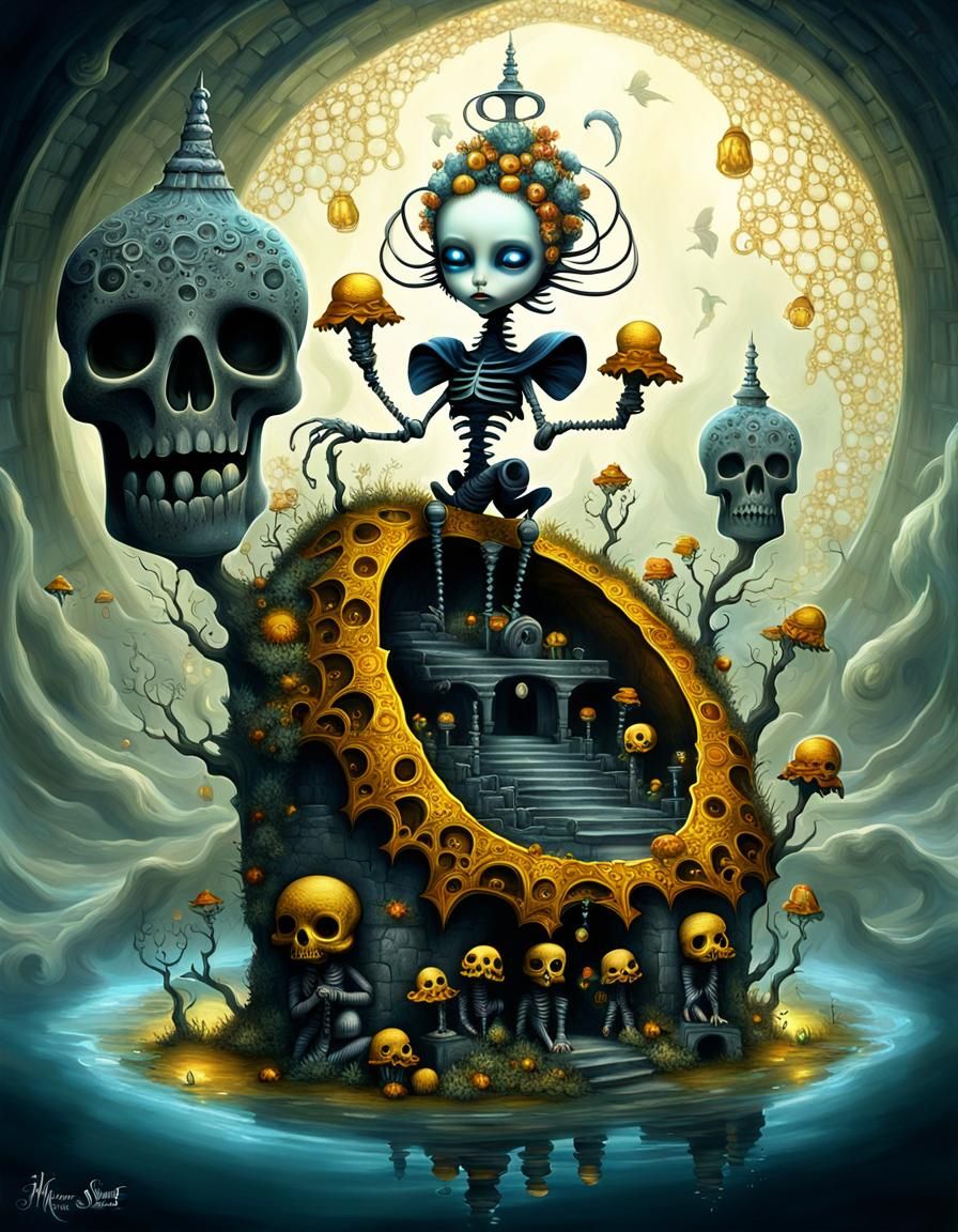 Gothic Chibi Myconid in Fractal Catacombs