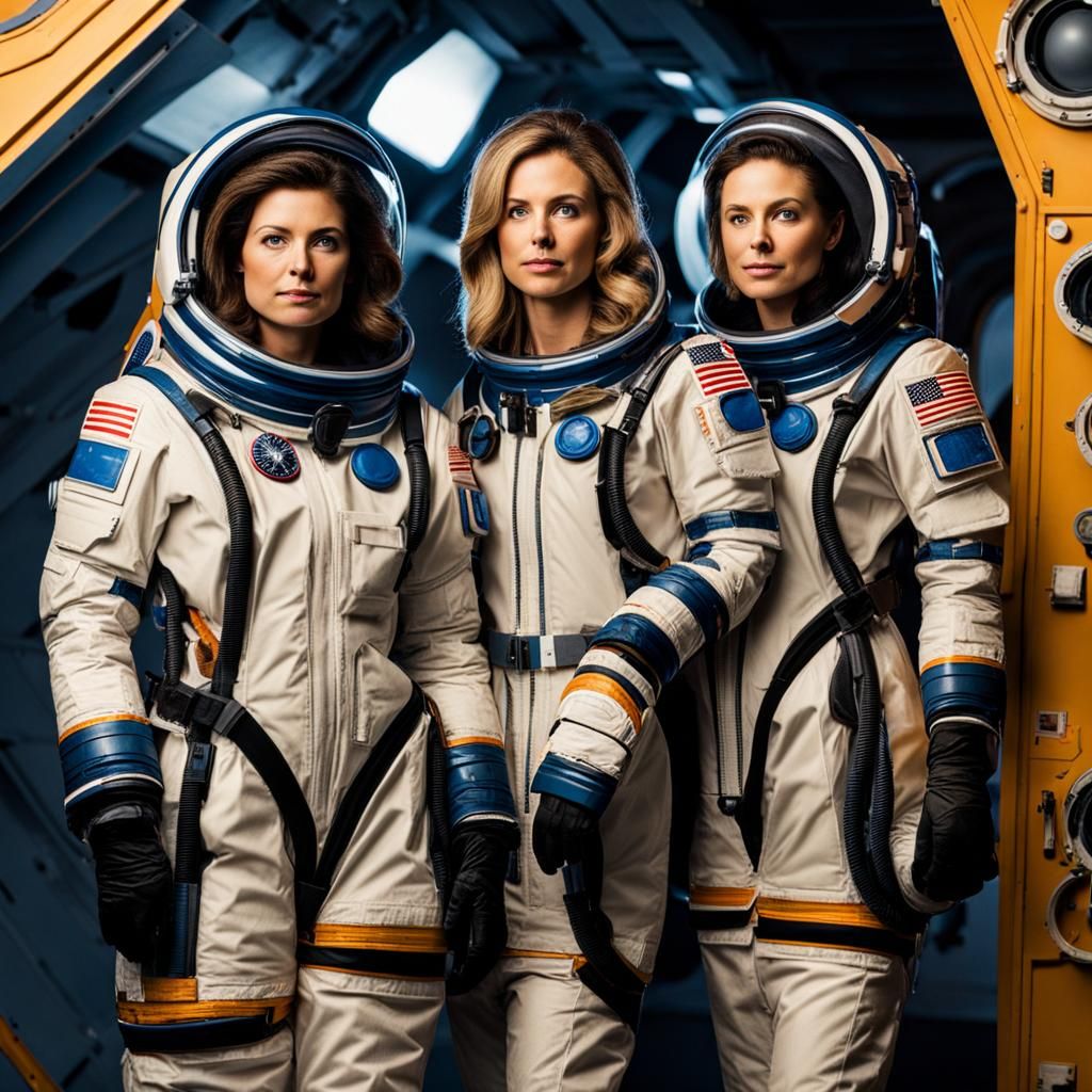 Three Female Doctors in Spacesuits