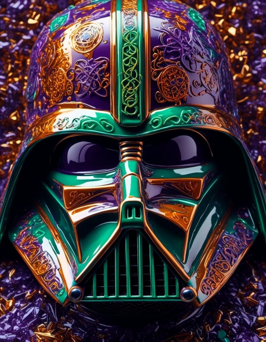 Hyperrealistic, intricately detailed, plum purple darth vade...