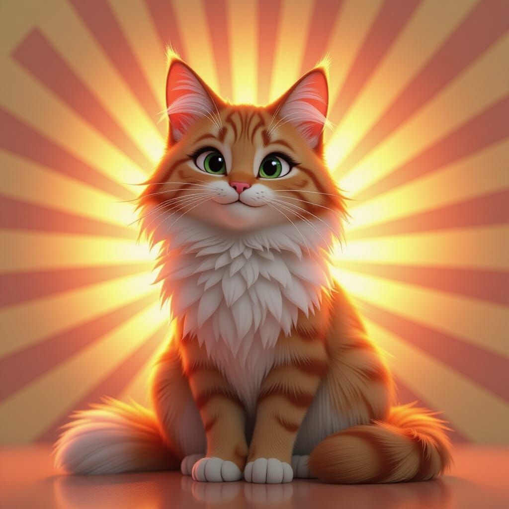 Lucy the Powerful Love Cat in 3D Digital Art