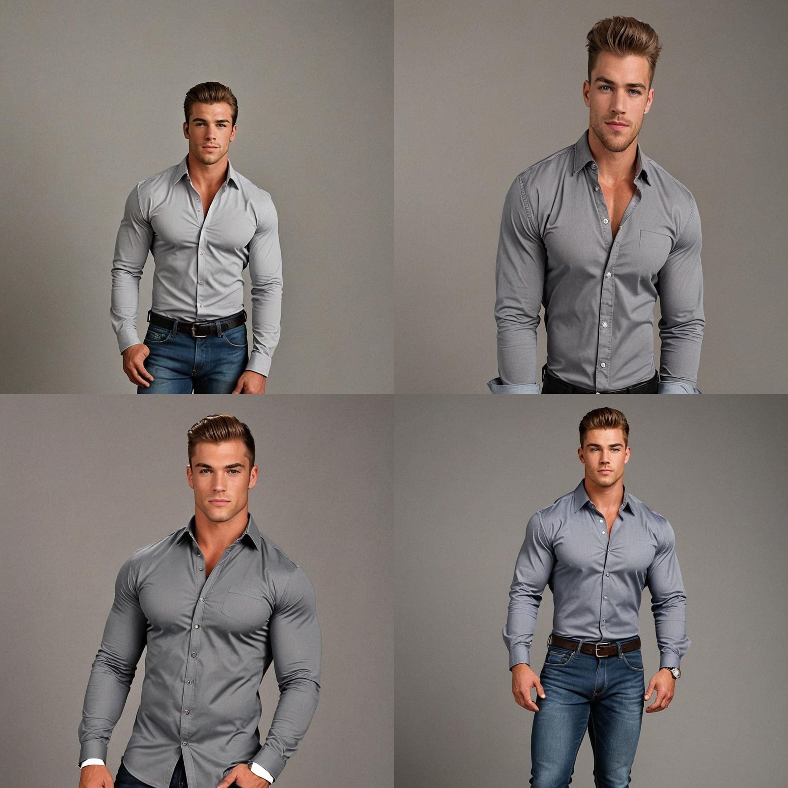 Professional Portrait of Muscular Man in Office