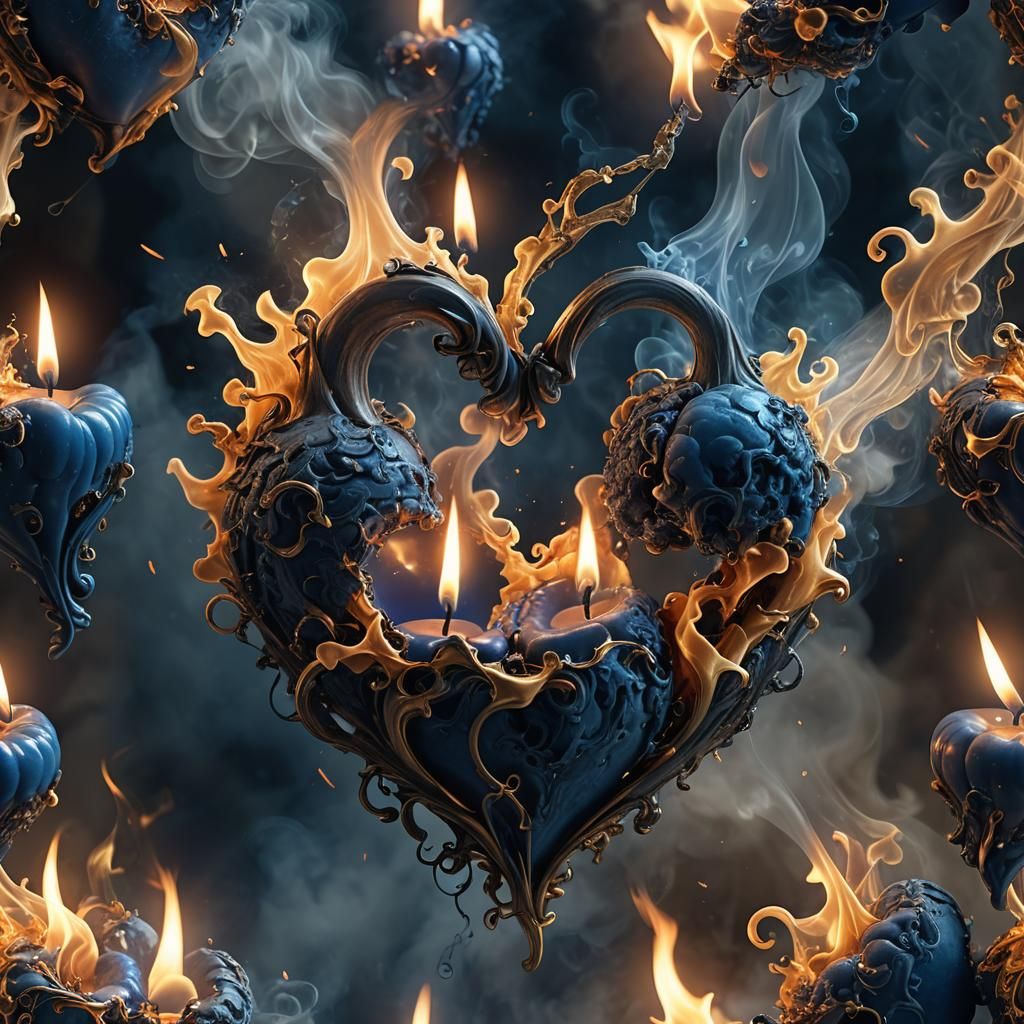 Breaking Heart in Candle Smoke: Digital Matte Painting