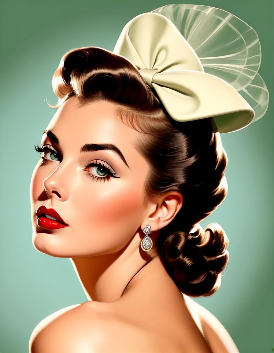 Glamorous Italian Model in Retro Pin-Up Style