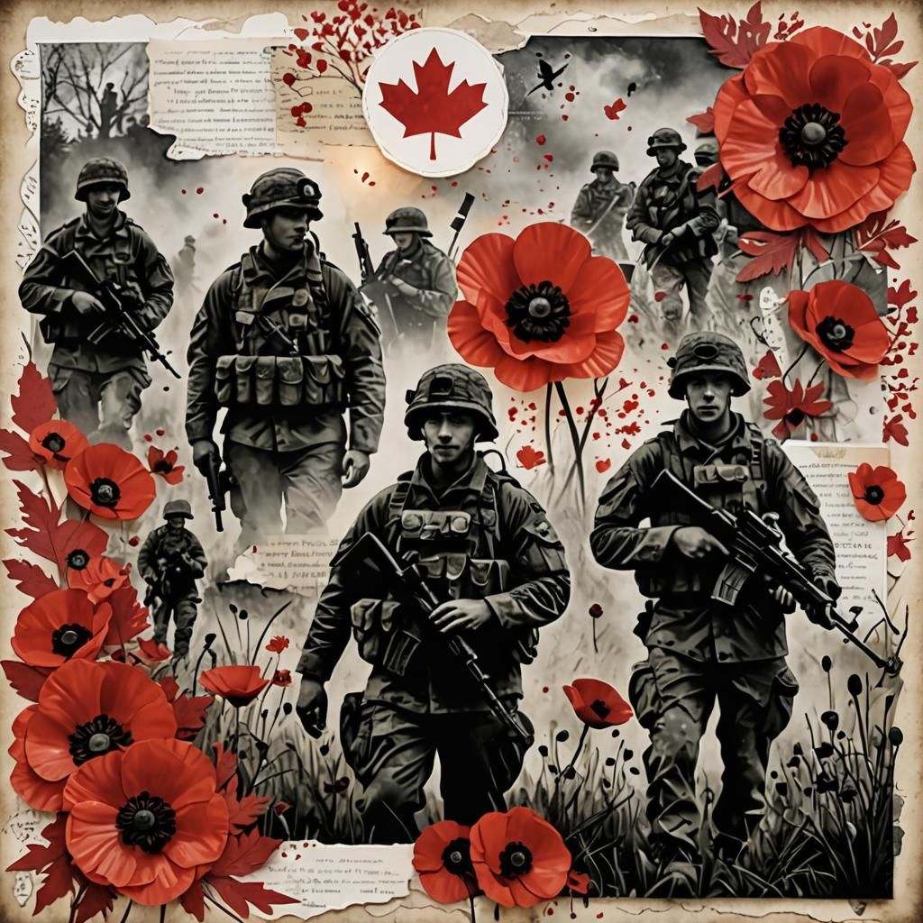 Remembrance Day Scrapbook Page in Cameron Gray Style