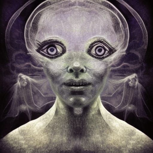 Ethereal Angels in Haunted Village, Infrared Photography