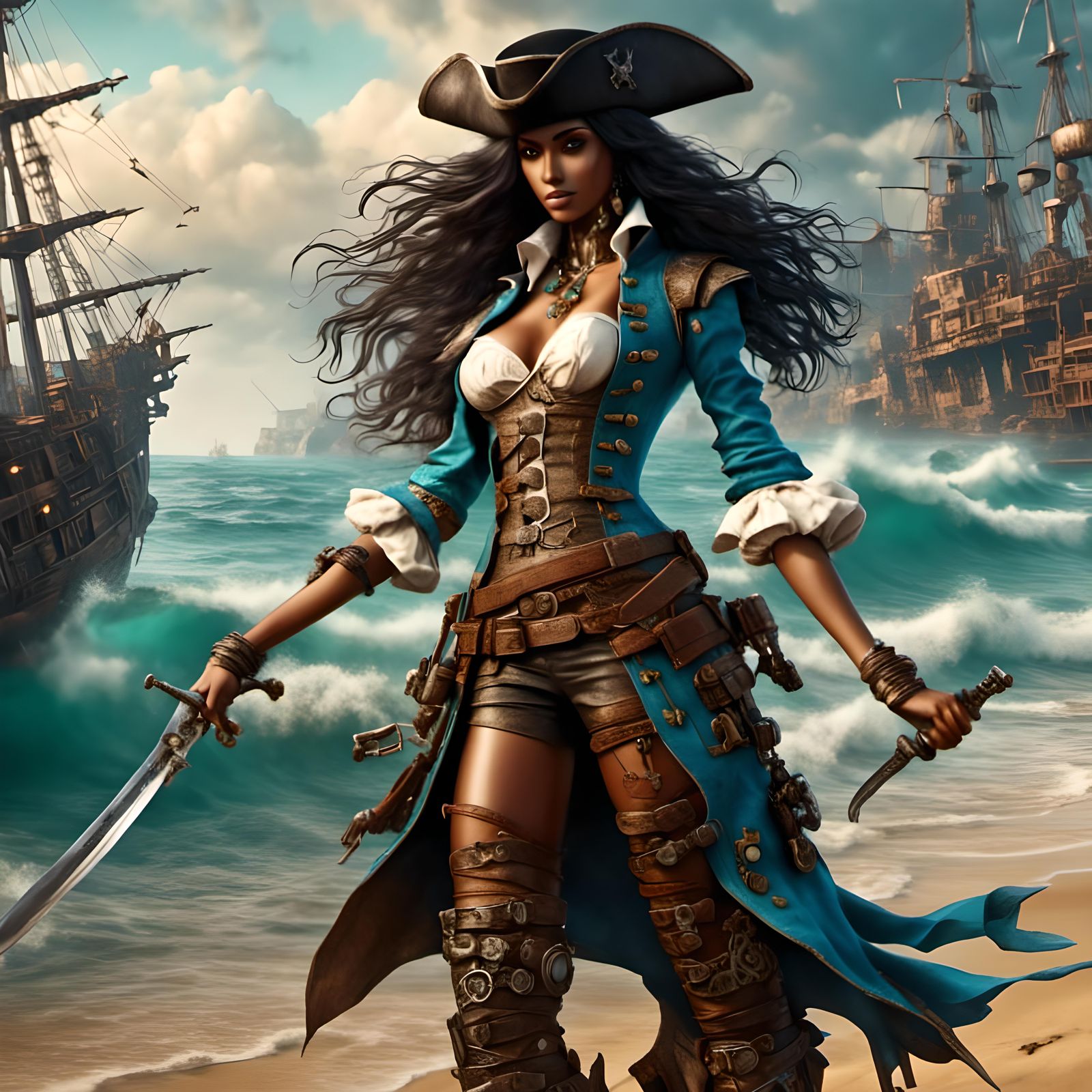 Dieselpunk Pirate Swashbuckler Portrait