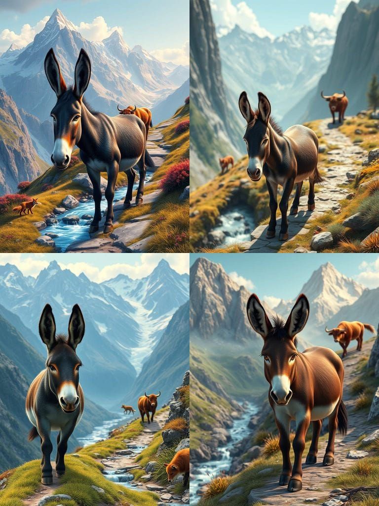 Mystical Mountain Realm in 3D Illustration Style