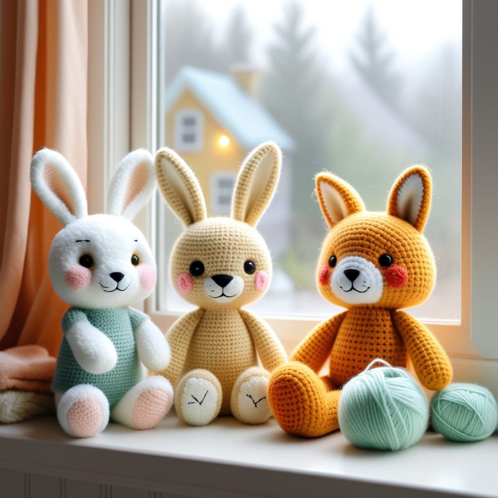 Cute yarny plushies