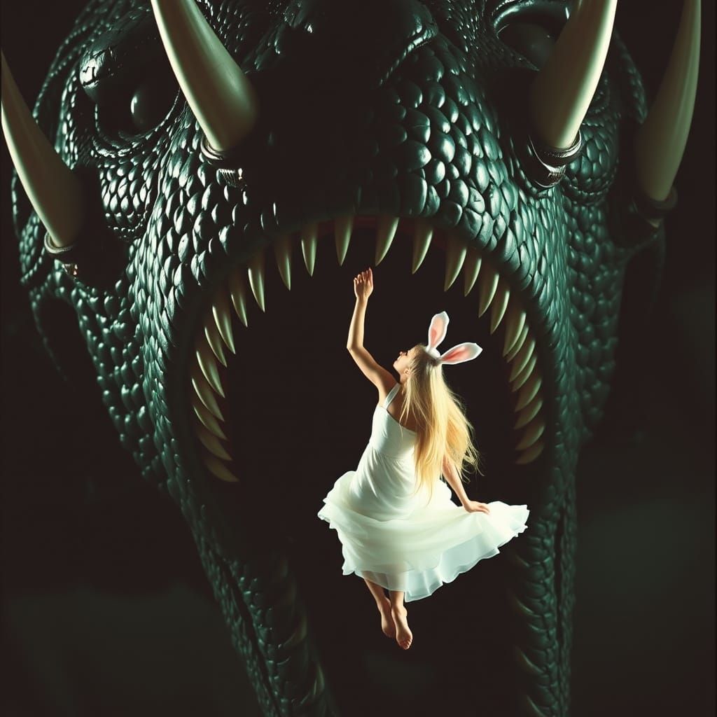 Bunny Woman Descends into Monster's Jaws: Biomechanical Horr...