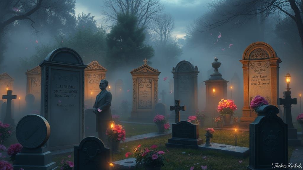 Musical Tombstones Ethereal Symphony in Fantasy Graveyard