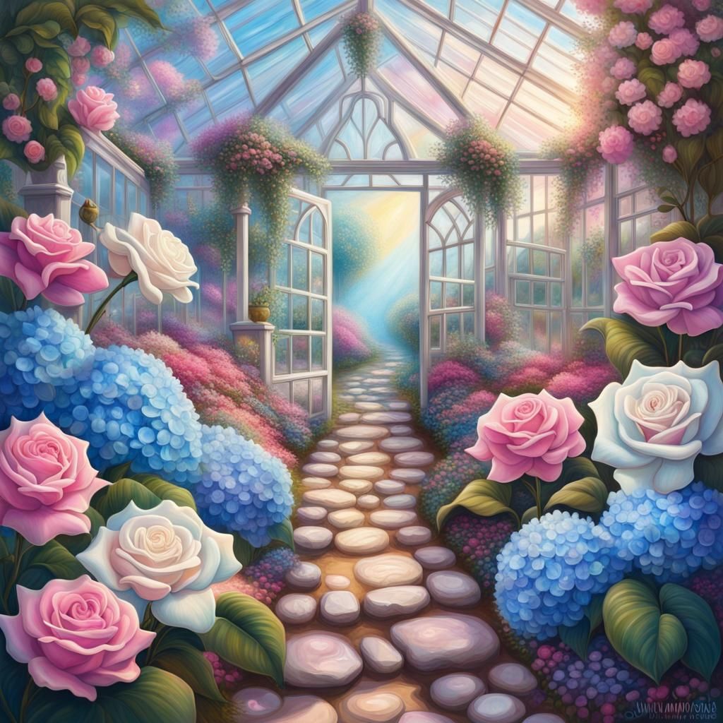 Greenhouse Wonderland: Roses, Hydrangeas, and Orchids in Can...